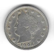 Etats Unis. V Cents 1904 (789) - 1883-1913: Liberty