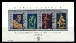 Poland 1971 The 11th National Philatelic Exhibition In Szczecin - Sculptures Stamps Minisheet MNH + FREE GIFT - Unused Stamps