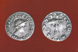 INDIAN COINAGE-TETRADRACHM OF INDO GREEK KING- MENANNNDER. 1st CENT BCSILVER- VINTAGE PPC- DELHI MUSEUM, INDIA - NMC2-21 - Münzen (Abb.)