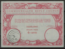 BARBADOS  Co9  6 CENTS  Commonwealth Reply Coupon Reponse Antwortschein Cupon Respuesta  IRC IAS  G.P.O. 28.09.71 - Barbados (1966-...)