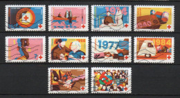 - FRANCE Adhésifs Oblitérés - Série Complète CROIX ROUGE 2024 (10 Timbres) - - Used Stamps