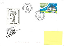 PO - 192 - Enveloppe TAAF Kerguelen Cachet Et Signatures Station Météo 1996 - Briefe U. Dokumente