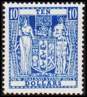 1986. New Zealand. NEW ZEALAND STAMP DUTY 10 TEN DOLLARS. No Gum. (MICHEL STEMPEL 85) - JF420701 - Fiscaux-postaux