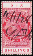 1903-1930. New Zealand. NEW ZEALAND STAMP DUTY SIX SHILLINGS  (MICHEL STEMPEL 19) - JF420721 - Fiscaux-postaux