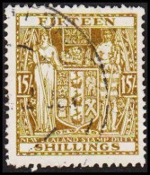 1943. New Zealand. NEW ZEALAND STAMP DUTY 15 FIFTEEN SHILLINGS  (MICHEL STEMPEL 66) - JF512499 - Fiscaux-postaux