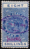 1882. New Zealand. NEW ZEALAND STAMP DUTY EIGHT SHILLINGS 12/1/94. (MICHEL STEMPEL 9) - JF512506 - Fiscaux-postaux