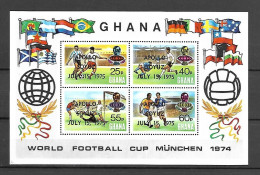 Ghana 1975 Ovp  APOLLO SOYUZ JULY 15 On 1974 Football - MS MNH - Unused Stamps