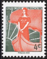 2024 - Timbre Issu Du Bloc Feuillet - Marianne à La Nef, Premier Timbre "Marianne" De La Ve République - 1959-1960 Marianne à La Nef