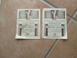 1936 Scavi Di POMPEI Ministero Educazione Nazionale Dir.Gen.Antichità N.2 Biglietti Differenti Lire 5 E L. 2,50 Timbro A - Biglietti D'ingresso