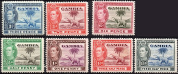 GAMBIA/1938-46/MH/SC#132-4, 134A, 135A, 136, 137/ KING GEORGE VI / KGVI / ELEPHANT / PARTIAL SET - Gambia (...-1964)