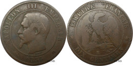 France - Second Empire - 10 Centimes Napoléon III, Tête Nue 1855 K Ancre - TB/VF20 - Fra5118 - 10 Centimes