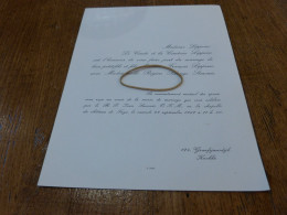 IM21-7 Invitation François Lippens Régine SOlange Simonis Chateau De Fays 1967 - Hochzeit