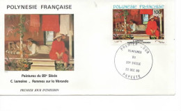 FDC  POLTNESIE FRANCAISE PEINTRES DU 20 EME SIECLE   CATALOGUE YVERT    PA    N°  181  1983 - FDC