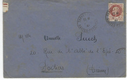 1944 - Enveloppe Oblitere " TARBES GARE - Hautes Pyrenees " X 2 + Timbre Petain D'un Soldat Du Camp De La Planete Tarbes - Guerra Del 1939-45