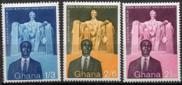 GHANA/1959/MNH/SC#39-41/ABRAHAM LINCON MEMORIAL/ KWAME NKRUMAH/ FULL SET - Ghana (1957-...)