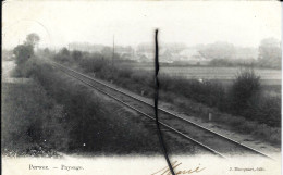 PERWEZ - Paysage Avec Ligne De Chemin De Fer (Ligne Noire Fictive) - Perwez