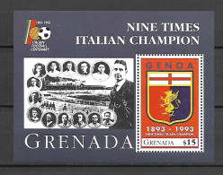 Grenada 1993 The 100th Anniversary Of Italian Football - GENOA MS #1 MNH - Ungebraucht