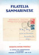 Filatelia Sammarinese Vendita Di Interi Postali Del 22 Luglio 2000 - Cataloghi Di Case D'aste