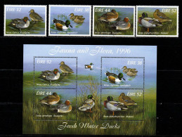 Irland Ireland Eire 1996 - Mi.Nr. 960 - 961 + Block 20 - Postfrisch MNH - Vögel Birds Enten Ducks - Canards