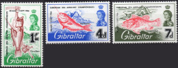 GIBRALTAR/1966/MNH/SC#177-9/ EUROPEAN SEA ANGLING CHAMPIONSHIP/ FISHES/ QEII/ FULL SET - Gibraltar