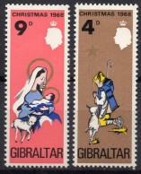 GIBRALTAR/1968/MH/SC#217-8/ CHRISTMAS / QUEEN ELIZABETH II / QEII / FULL SET - Gibraltar