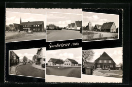 AK Ganderkesee /Oldb., Strassenpartien, Ortspartie Mit Kirchturm  - Ganderkesee