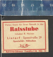 RATSSTUBE - LINTORF -   ALTES DEUTSCHES STREICHHOLZ ETIKETT - OLD MATCHBOX LABEL GERMANY - Cajas De Cerillas - Etiquetas