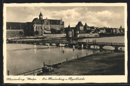 AK Marienburg, Nogatbrücke Mit Marienburg  - Westpreussen