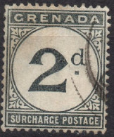 GRENADA/1892/USED/SC#J2/ POSTAGE DUE / 2p BLACK - Grenada (...-1974)