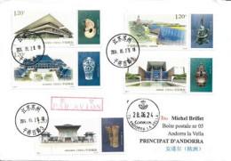 2024 Construction Of New Museums, Complete Set On Cover From China To Andorra, With Arrival Postmarks - Covers & Documents