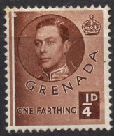 GRENADA/1937/MH/SC#131/ KING GEORGE VI / KGVI / 1/4p CHESTNUT, CHALKY PAPER - Grenada (...-1974)