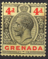 GRENADA/1921-29/MH/SC#101/ KING GEORGE V / KGV / 4p BLK & RED, LITTLE OXID SPOT - Grenada (...-1974)