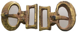 Ancient Gilded Bronze Belt Buckle. - Archeologia