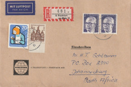 Germany Federal Berlin Cover Registered Einschreiben - 1964 1970 1973 - Weissenburg Heinemann Youth Nurse - Briefe U. Dokumente