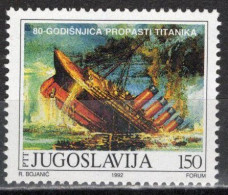 Yugoslavia 1992 - The Sinking Of "Titanic" - 80th Anniversary - Mi 2532 - MNH**VF - Nuovi