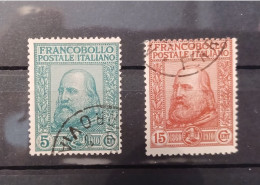 Italia Regno  1910 Garibaldi Serie Plebiscito Sass. 87-88 - Oblitérés