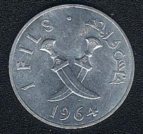 South Arabia (Jemen), 1 Fils 1964, Krummdolche, UNC - Jemen