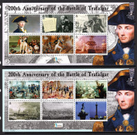 Solomon Islands 2005 Battle Of Trafalgar Sheetlet Set MNH (SG 1087-1110) - Salomon (Iles 1978-...)