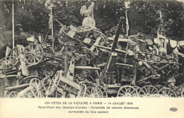 LES  FETES DE LA VICTOIRE A PARIS  14 Juillet 1919 Rind Point Des Champs Elysées Pyramide De Canons Allemands + Coq Gaul - Heimat