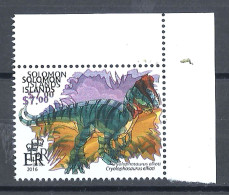 Error Double Impression MNH Prehistoric Animals Dinosaurs Cryolophosaurus Ellioti - Michel 4022 Solomon Islands 2016 - Preistorici