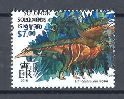 Error Double Impression MNH Prehistoric Animals Dinosaurs Edmontosaurus Regalis - Michel 4024 Solomon Islands 2016 - Preistorici