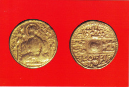 INDIAN COINAGE-MOHUR OF NURUDDIN JAHANGIR- 1605-1628 AD-GOLD- VINTAGE PPC- DELHI MUSEUM, INDIA - NMC2-23 - Monete