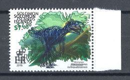 Error Double Impression MNH Prehistoric Animals Dinosaurs Herrerasaurus Ischigualaste - Michel 4028 Solomon Islands 2016 - Preistorici