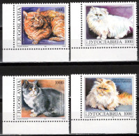 Yugoslavia 1992 - Animals - Domestic Cats - Mi 2544-2547 - MNH**VF - Neufs