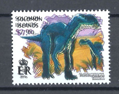 Error Double Impression MNH Prehistoric Animals Dinosaurs Muttaburrasaurus Ianardini - Michel 4033 Solomon Islands 2016 - Preistorici