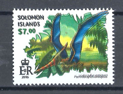 Error Double Impression MNH Prehistoric Animals Dinosaurs Pterodactylus Antiquus - Michel 4039 Solomon Islands 2016 - Preistorici