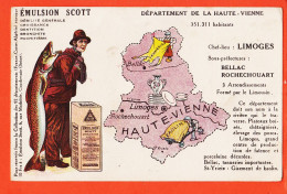 31439 / Publicité Emulsion SCOTT Carte Contour Département 87-HAUTE-VIENNE 351311 Habitants ● Chef-Lieu LIMOGES - Werbepostkarten