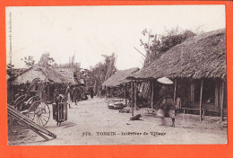 31115 / TONKIN Intérieur De Village Indigene Viet-Nam 1910s Collection Commerciale Indochinoise 372 Indo-chine - Vietnam