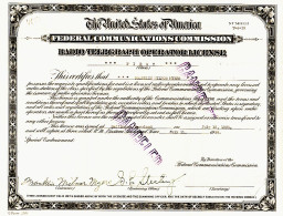 31307 / Radio Operator Licence U.S United States America Radiotelegraph 1st Class MYERS NEW-ORLEANS 1935 BALTIMORE - Documenti Storici