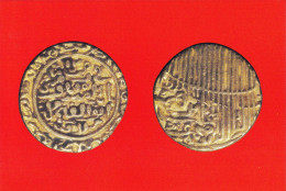 INDIAN COINAGE-TANKA OFJAUNPUR SULTAN SHAMSUDDIN IBRAHIM SHAH-1402 AD-GOLD-VINTAGE PPC- DELHI MUSEUM, INDIA - NMC2-23 - Coins